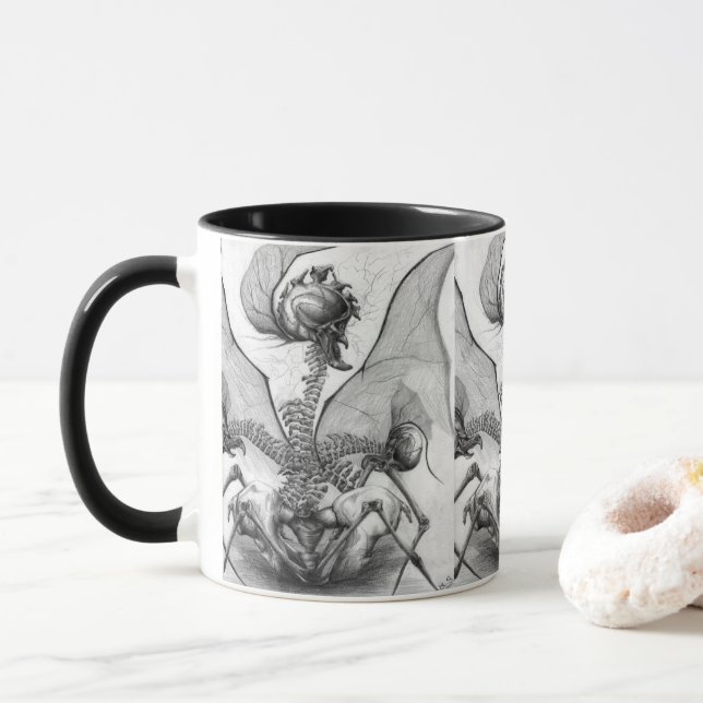 Mug Odd Bone Fellow Goth Horror Squelette Monster Art (Avec donut)