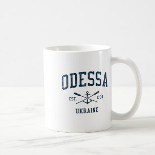 Mug Odessa Vintage Navy Rames Croisés Et Ancre De Bate