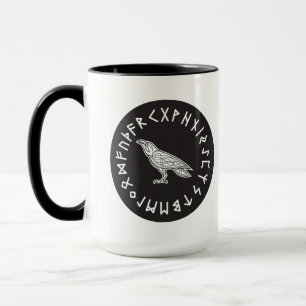 Mug Odin Corbeau Corneille Mythologie Viking runes run