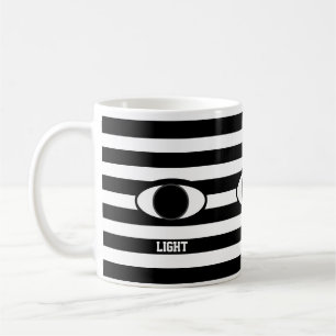 Mug Œil Abstrait Élégant sur Rayures Noir et Blanc