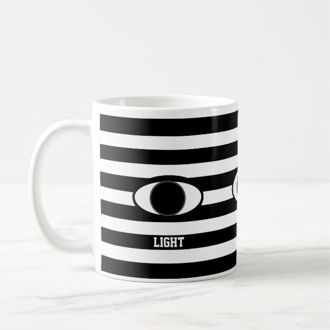 Mug Œil Abstrait Élégant sur Rayures Noir et Blanc (Gauche)