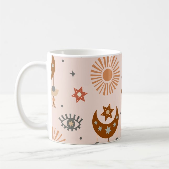 Mug Oeil céleste, lune, motif du soleil. (Gauche)