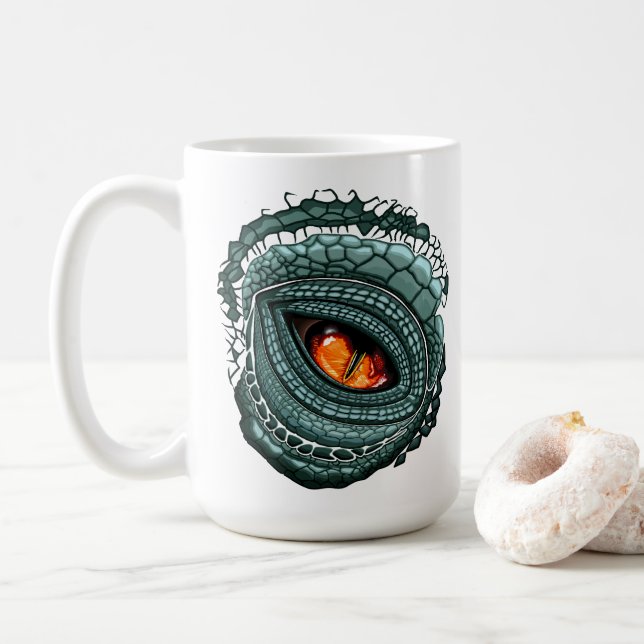 Mug Œil de prédateur reptile primal (Avec donut)