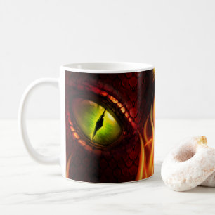 Mug Oeil Dragon Rouge & Feu Café Personnalisé Mug, Cou