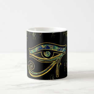 Mug Oeil égyptien de Horus sur les hiéroglyphes et le