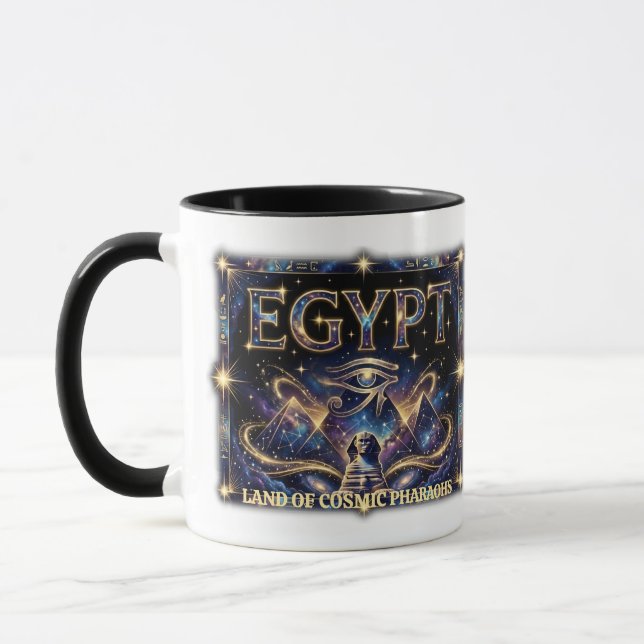 Mug Œil égyptien d'Horus Art de la Pyramide Cosmique (Gauche)