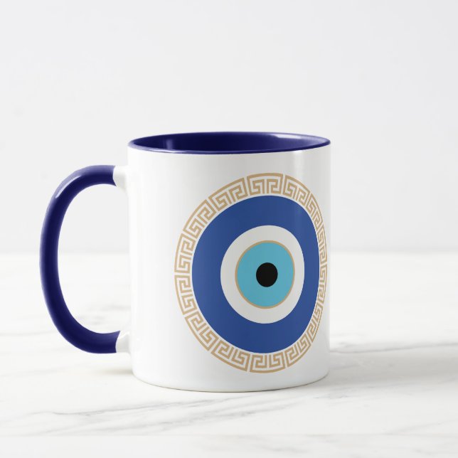 Mug Oeil mal grec dans la clé grecque (Gauche)
