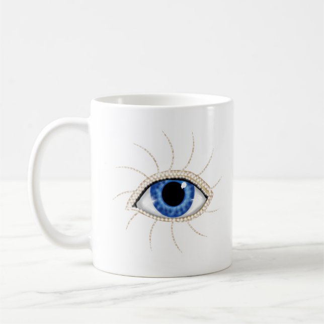 Mug Oeil mauvais avec l'arrière - plan blanc (Gauche)