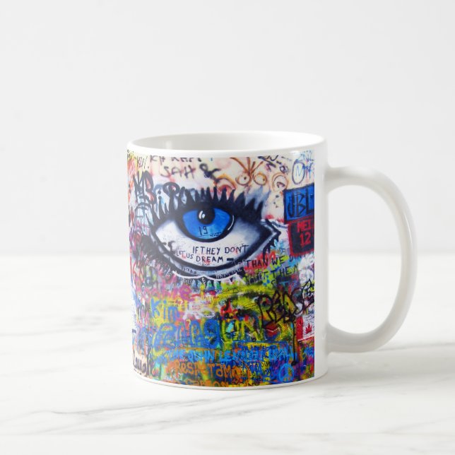 Mug Oeil mauvais de graffiti bleu (Droite)