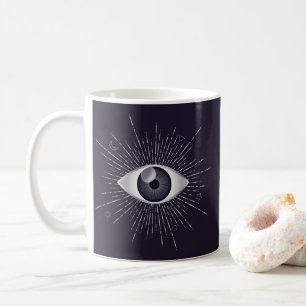 Mug OEil mystique d'argent et de violet