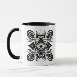 Mug Oeil ornemental - Style de tatouage botanique Weir