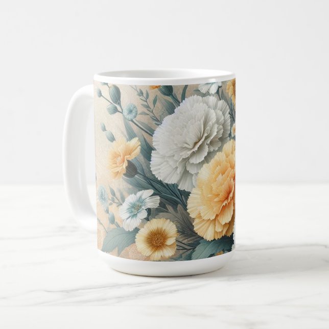 Mug Oeillets Pastel Orange et Blanc (Devant gauche)
