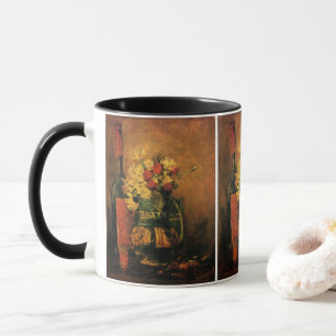 Mug Œillets, roses et un flacon par Vincent van Gogh