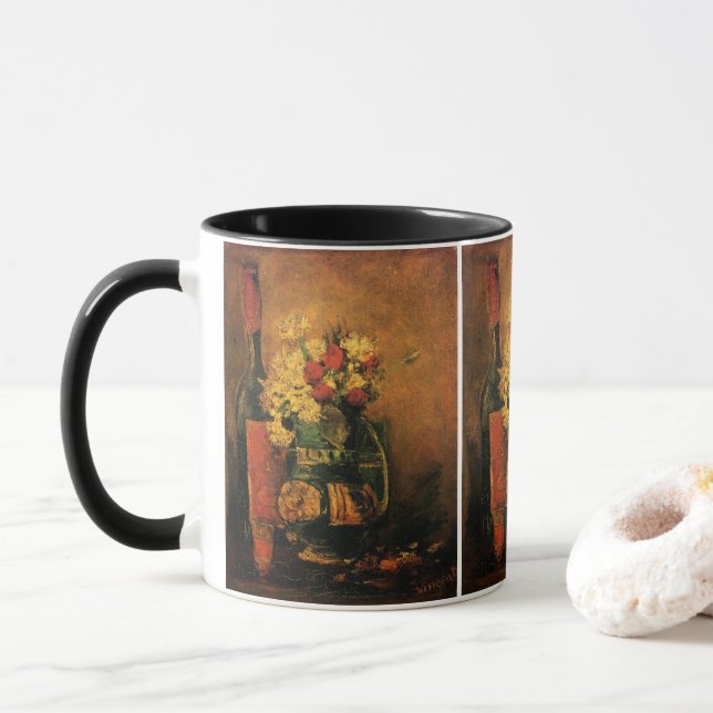 Mug Œillets, roses et un flacon par Vincent van Gogh (Avec donut)
