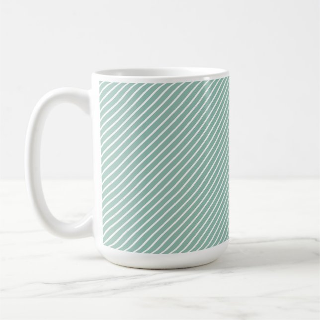 Mug Œuf de canard bleu rayé floral aquarelle Daisy (Gauche)