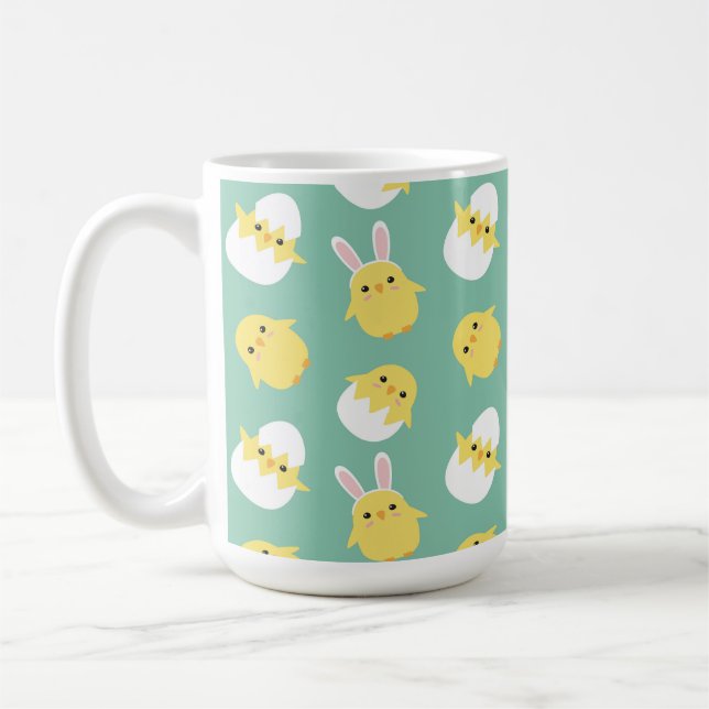 Mug OEuf de lapin de poulet pâque vert mignon (Gauche)
