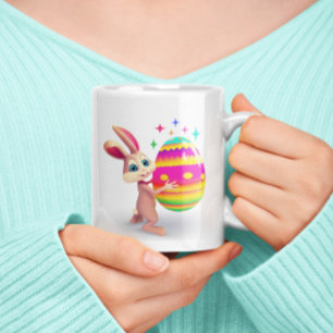 Mug Oeuf de Pâques coloré mignon lapin de Pâques Chass
