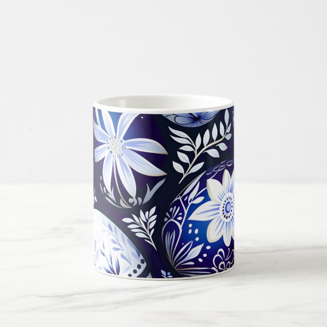 Mug Œuf de Pâques Floral Bleu Scandinave (Centre)