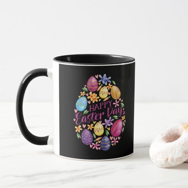 Mug Oeuf élégant Joyeux Jour de Pâques (Avec donut)