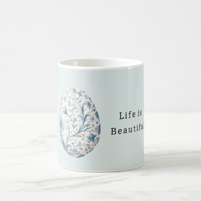 Mug Œuf floral bleu (Centre)