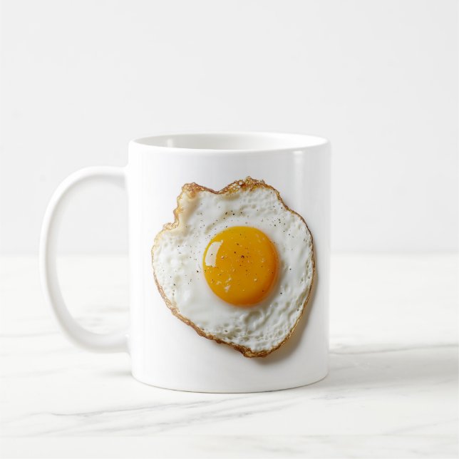 Mug Oeuf parfaitement frit avec des arêtes de croupe e (Gauche)