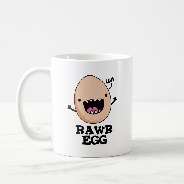 Mug Oeuf Rawg Funny Roaring Pun Oeuf Raw (Gauche)