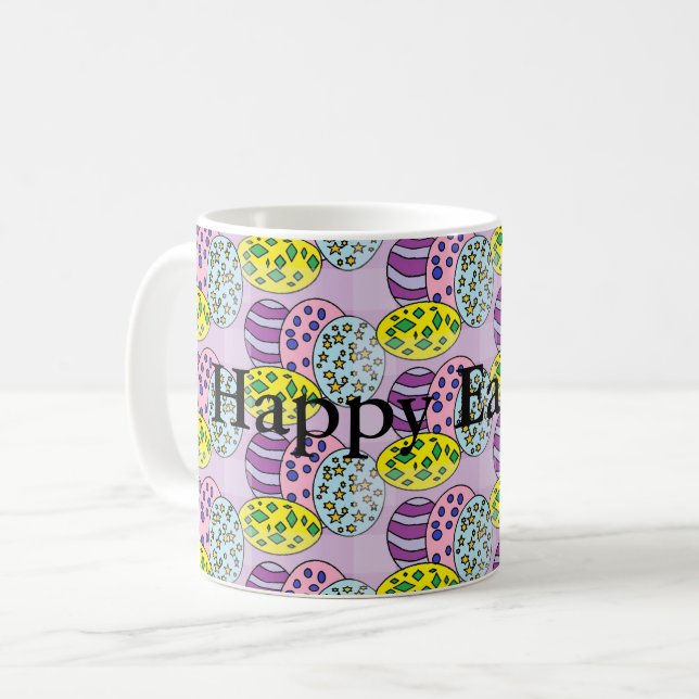 Mug Oeufs colorés à motifs Pâques (Devant gauche)