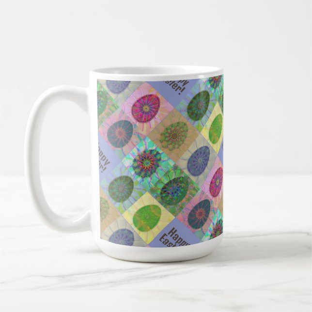 Mug Oeufs colorés personnalisés Motif Abstrait Pâques (Gauche)