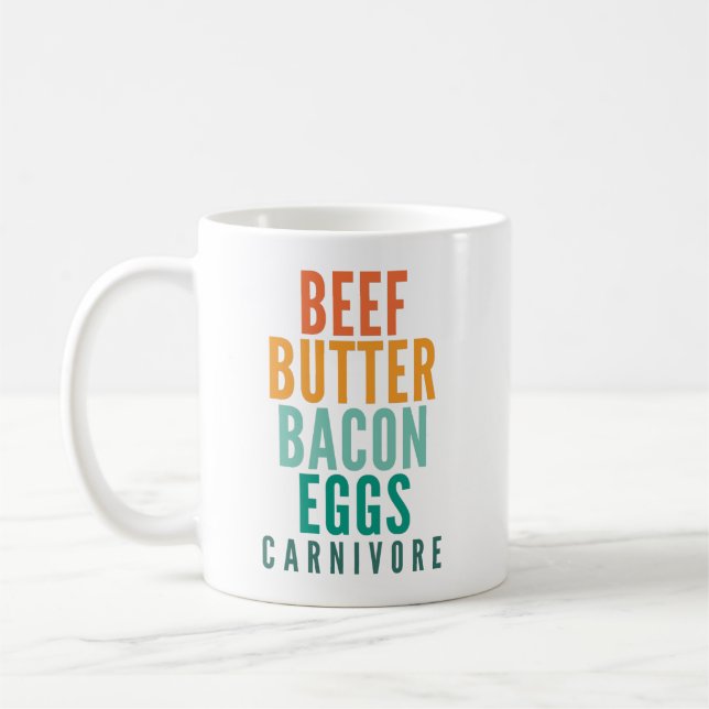 Mug OEufs de bacon à beurre de boeuf Carnivore (Gauche)