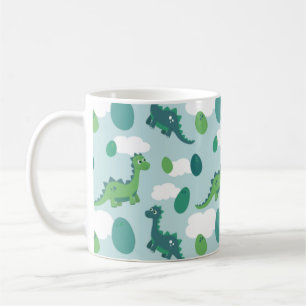 Mug OEufs de dinosaure bleu vert motif