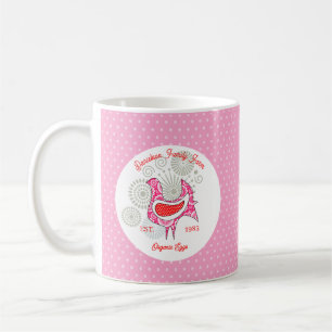 Mug Oeufs De Ferme De Famille vintage Rose Rustique He