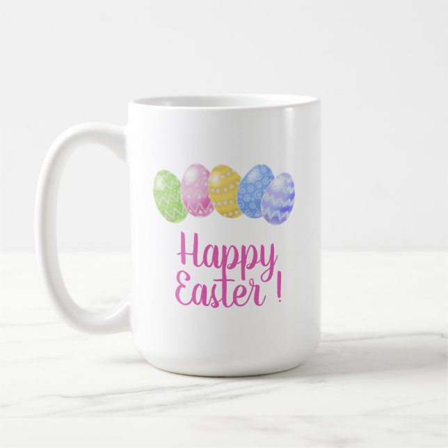 Mug Oeufs de Pâques, cadeau de Pâques heureux, 15 oz d (Gauche)