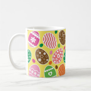Mug OEufs de Pâques colorés Motif Jaune Arrière - plan