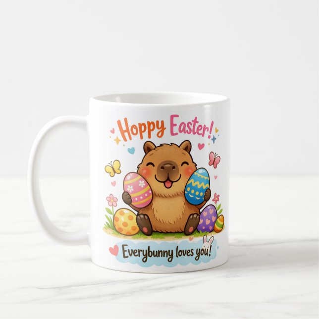 Mug Œufs de Pâques de capybara mignons  (Gauche)