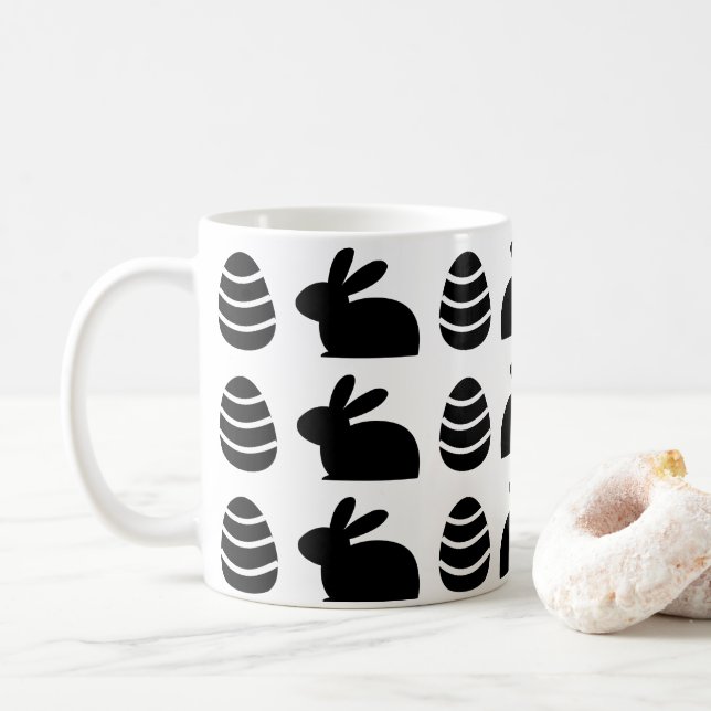 Mug Œufs de Pâques Lapin de Pâques Joyeuses Pâques Mot (Avec donut)