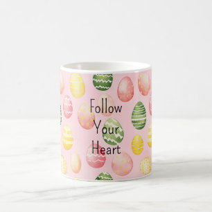 Mug Œufs de Pâques rose jaune vert