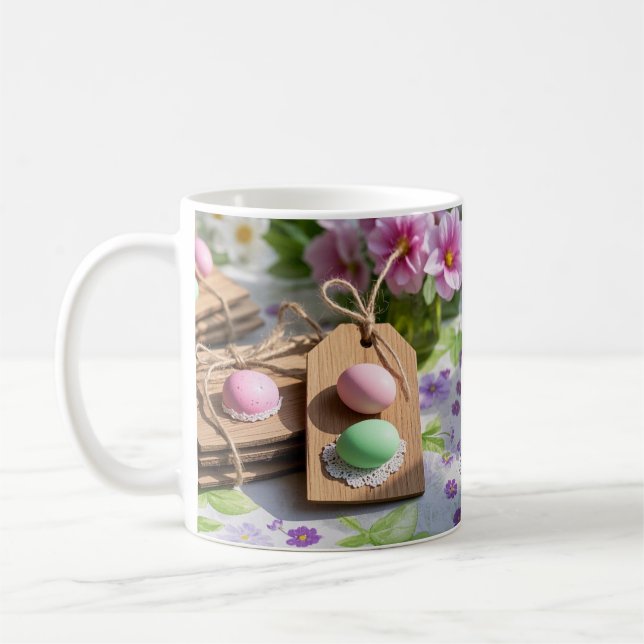 Mug Oeufs de Pâques sur table de jardin (Gauche)