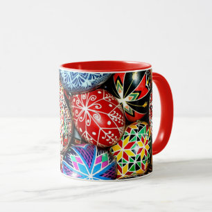 Mug Œufs de Pâques ukrainiens, ornés et colorés,