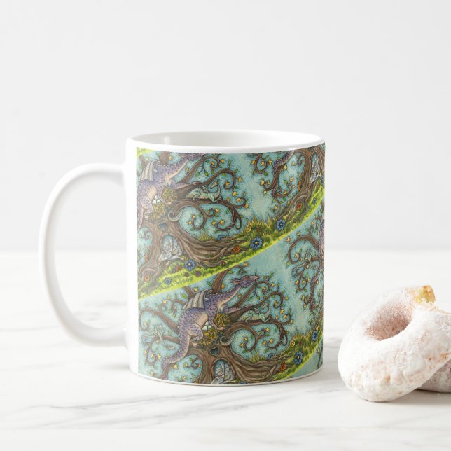 MUG OEUFS DRAGON, NEST, FAUTEUILS MÉDIÉVAUX, ART FOLK  (Avec donut)