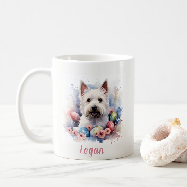 Mug Oeufs et fleurs de l'Ouest de Pâques - (Avec donut)