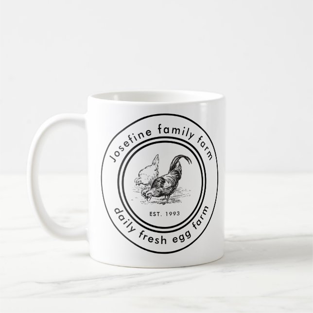 Mug Oeufs frais de la ferme Poulailler Rustique Campag (Gauche)