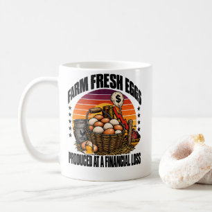 Mug Oeufs frais de la ferme produits à perte humour