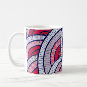 Mug OEuvre abstraite rouge, blanche, noire et rose