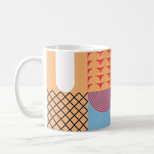 Mug OEuvre carré Abstraite : conception géométrique. (Gauche)