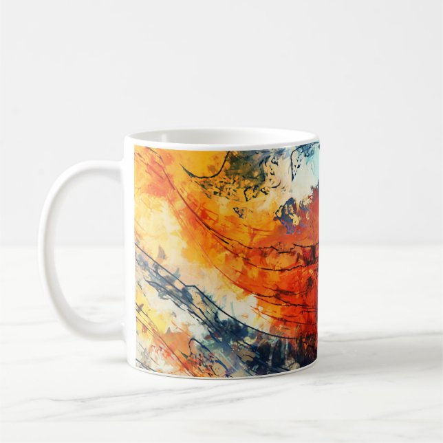 Mug Oeuvre colorée Abstraite contemporaine (Gauche)
