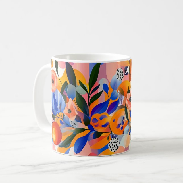Mug Œuvre d'art abstrait géométrique. Style : Non-figu (Devant gauche)