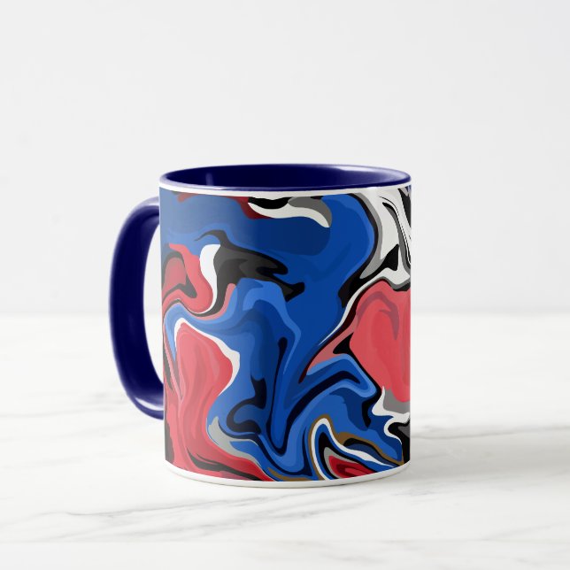 Mug Œuvre d'art abstraite dynamique avec des couleurs  (Devant gauche)