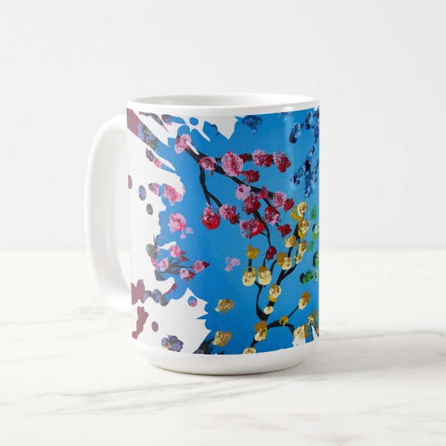 Mug Œuvre d'art faite main - La Roue de Fleurs (Devant gauche)