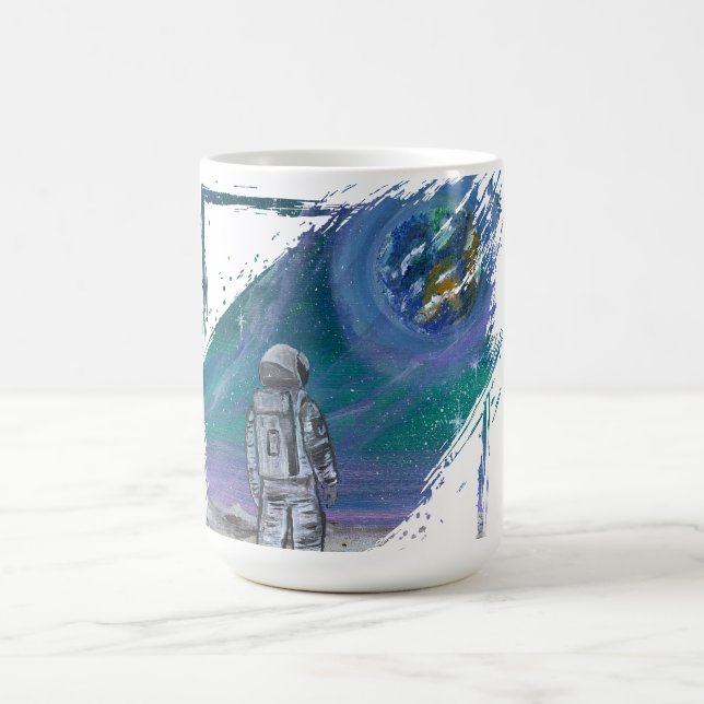 Mug Œuvre d'art faite main - Vue de la Terre  (Centre)