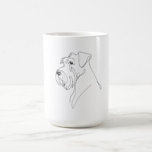 Mug Œuvre d'art minimaliste de Schnauzer peint à la ma